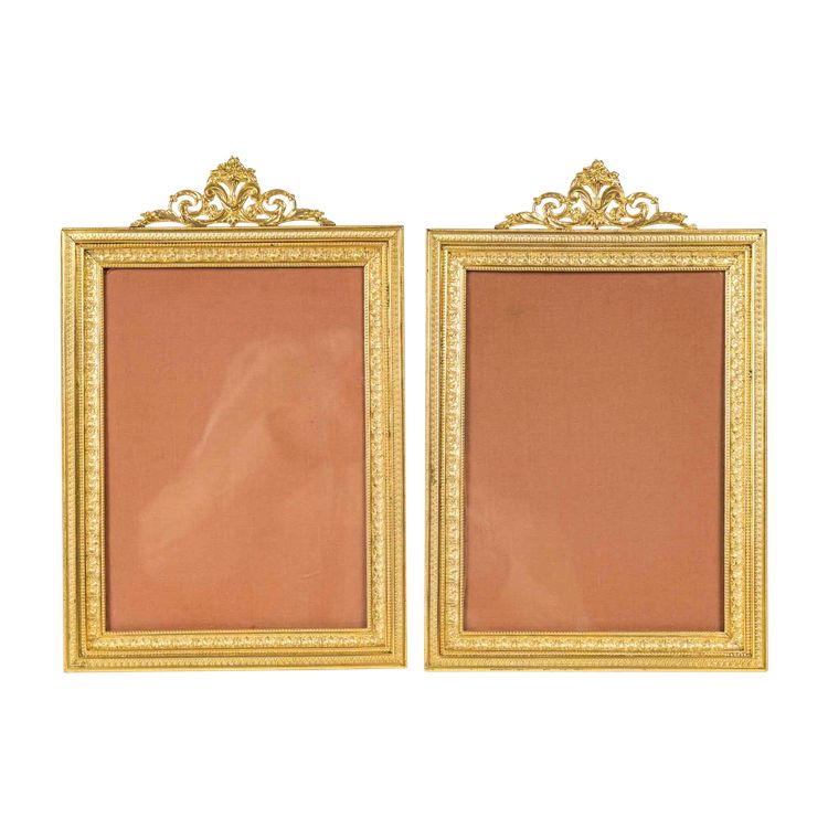 A pair of gilt bronze picture frames, late 19th century