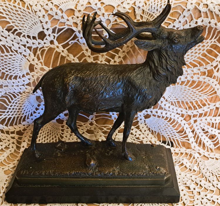 Sculpture bronze hunting stag bramant Late 19th century