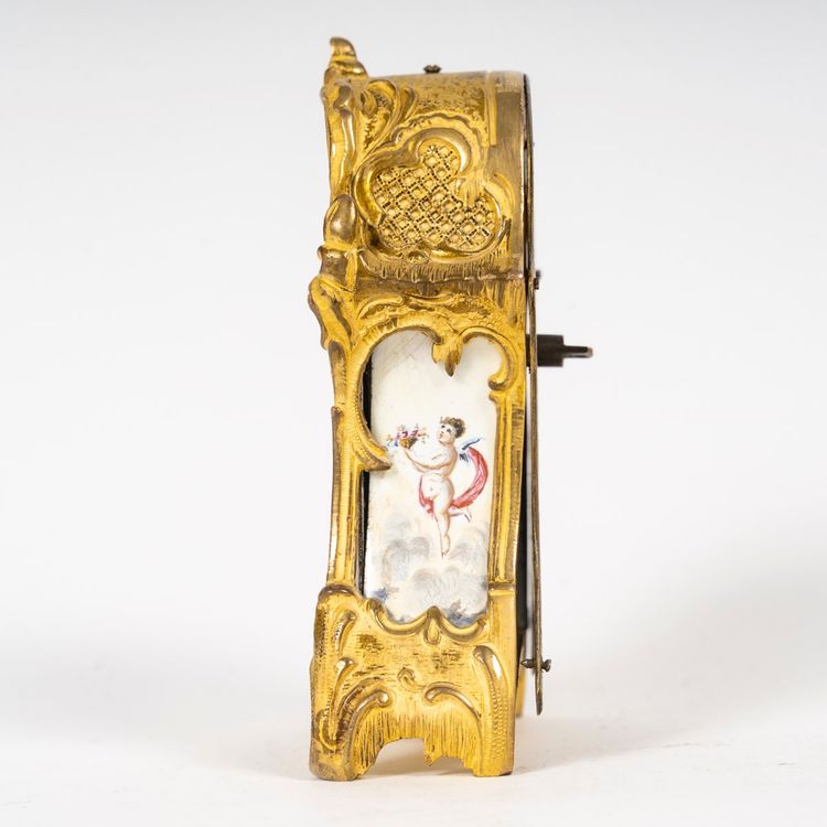 An enamel miniature clock, late 19th century