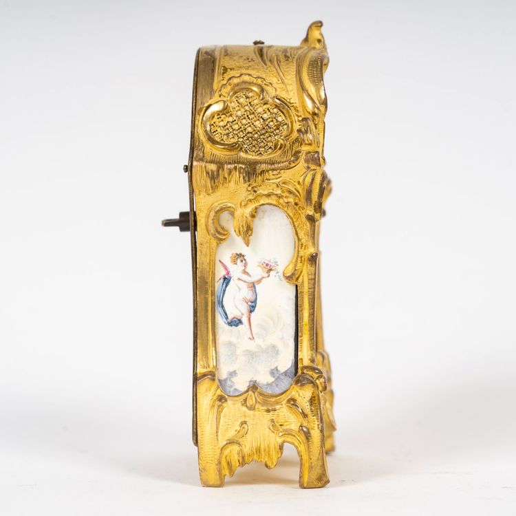 An enamel miniature clock, late 19th century