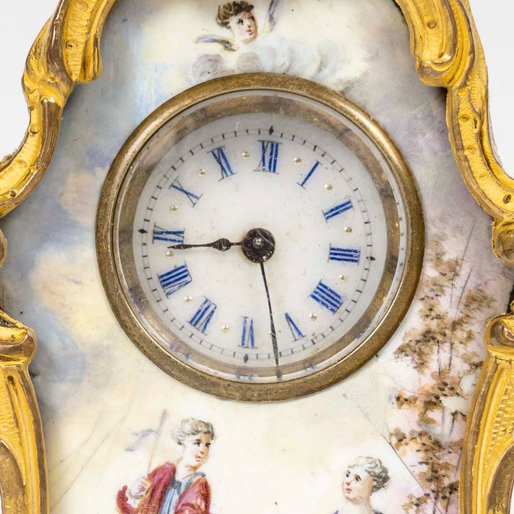 An enamel miniature clock, late 19th century