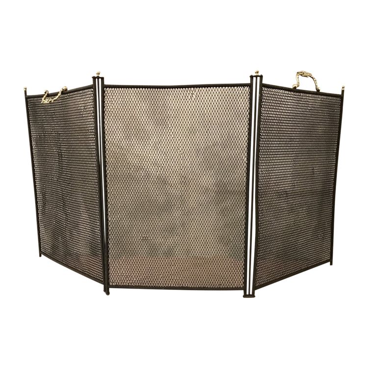 Small old fireplace screen in blackened iron from the 19th century