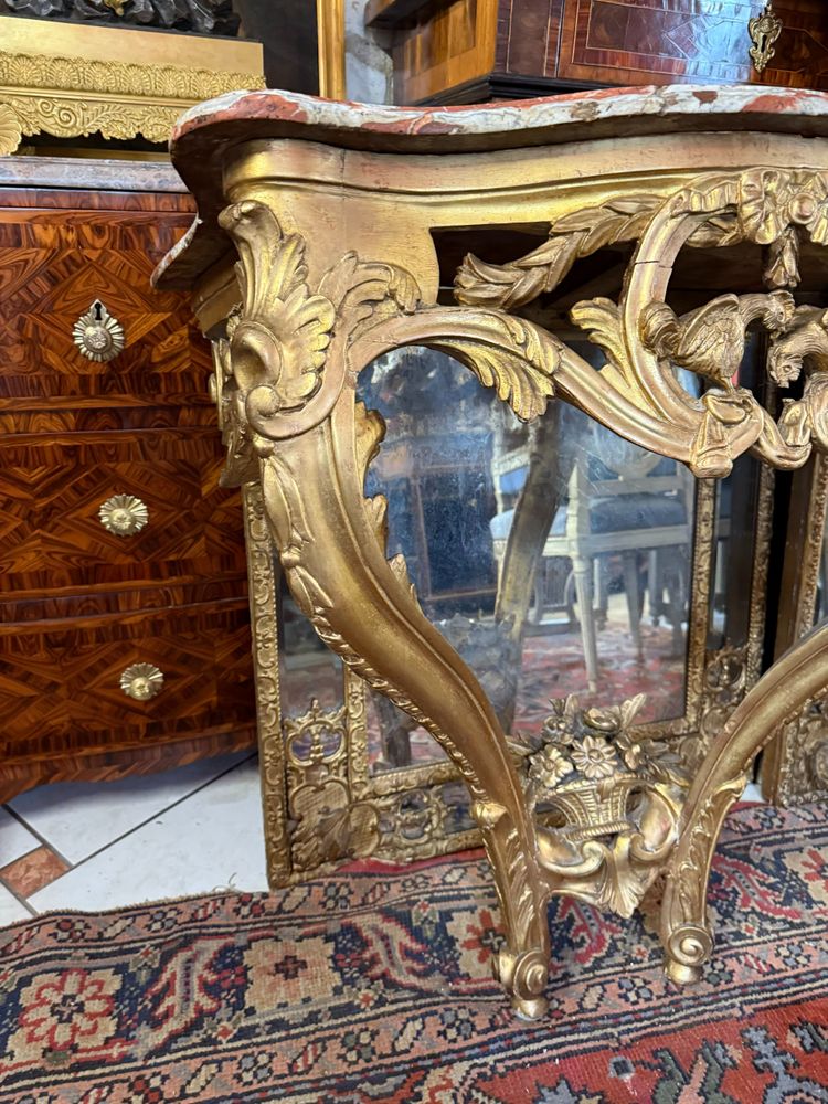 LOUIS XV WALL CONSOLE - 18th CENTURY IN GILT WOOD