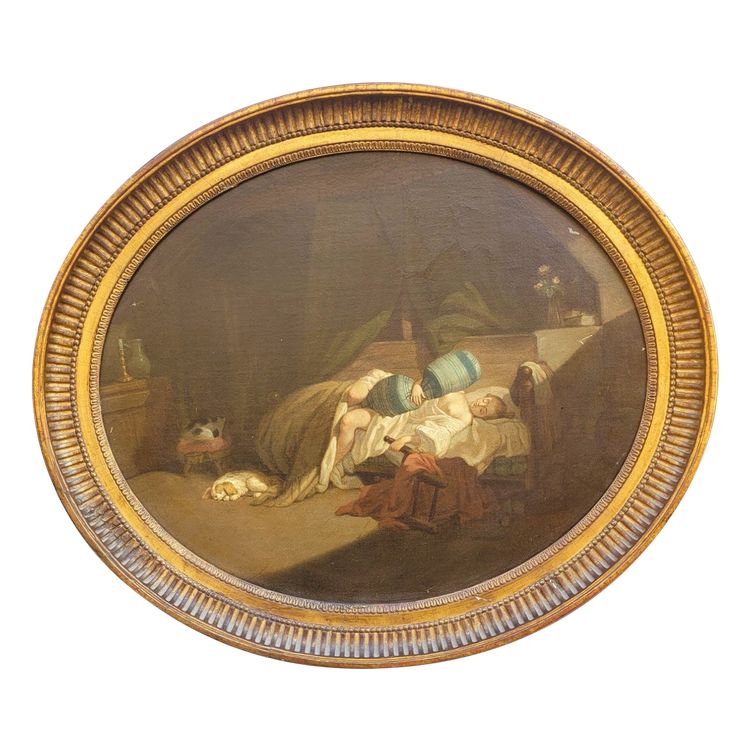 Hst Erotic Subject, Framed, 19th Century