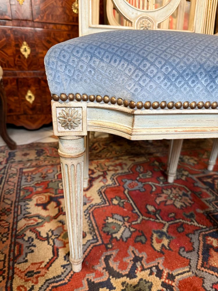 SET OF SIX LOUIS XVI STYLE LYRE CHAIRS