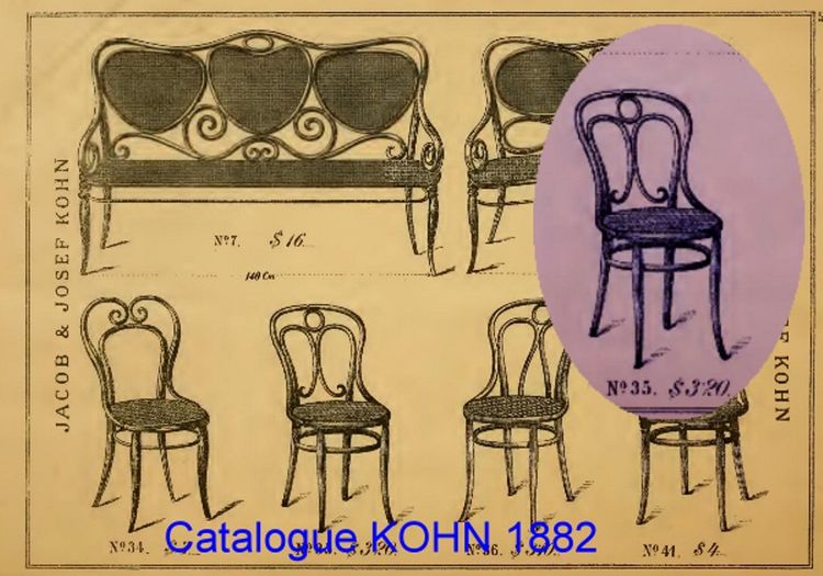 KOHN chair No. 35, circa 1875 Art Nouveau, no Thonet