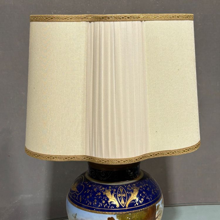 Antique Royal Vienna Porcelain Lamp Painted