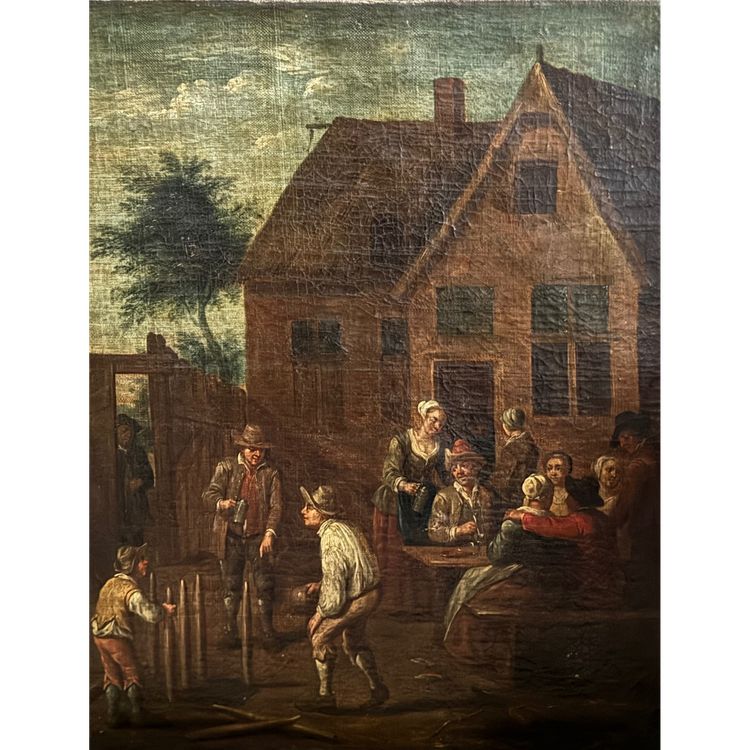 Bowling game, 18th century Dutch school