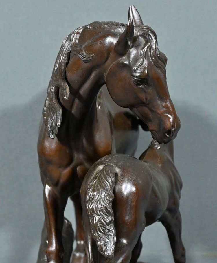 Mare and her foal in Regulus, after P-J.Mène – End of the 19th century