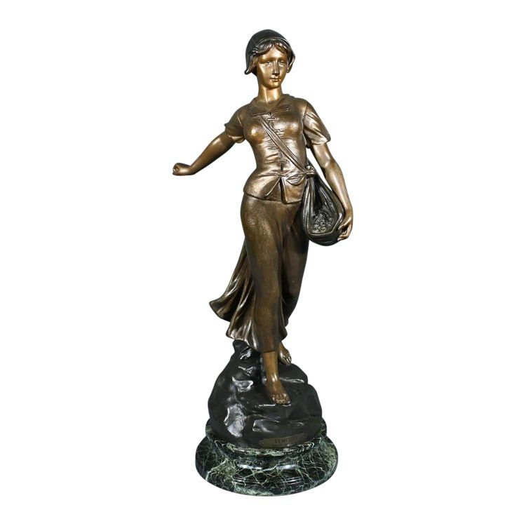 Spelter Sculpture Titled “Sower”, signed A. de Ranieri – Mid 20th century