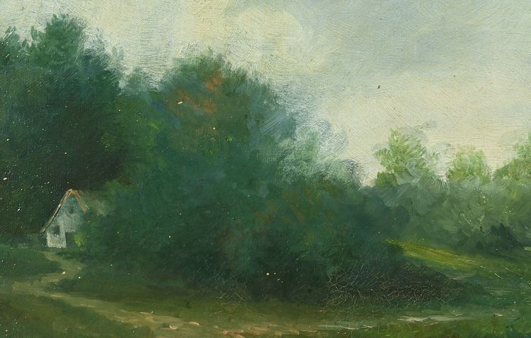 Oil on Canvas “Pastures” by N. Okolowicz – Early 20th Century