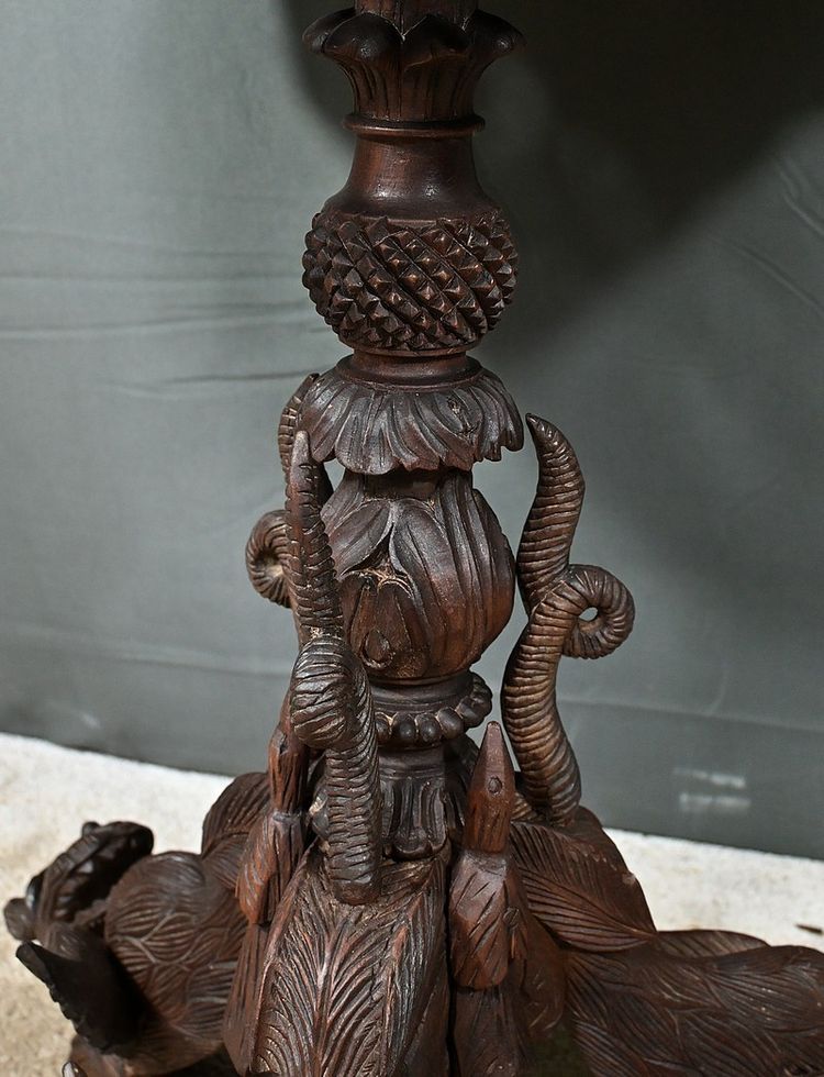 Anglo-Indian Pedestal Table in Exotic Wood – Late 19th Century