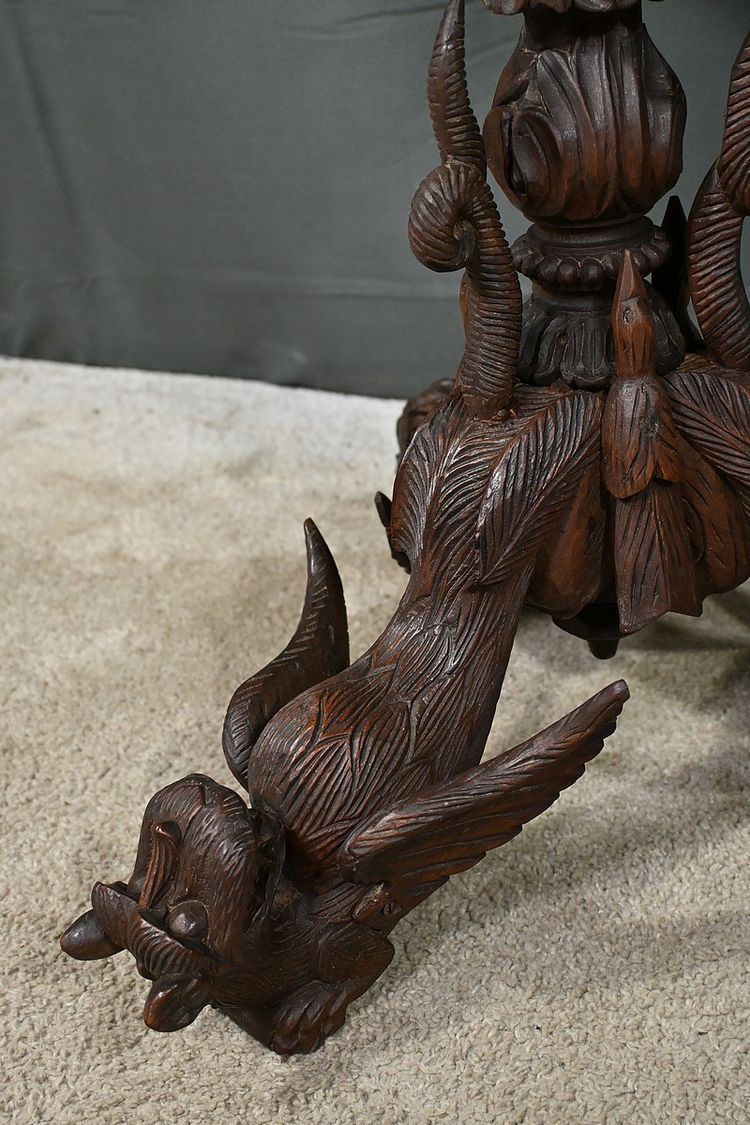 Anglo-Indian Pedestal Table in Exotic Wood – Late 19th Century