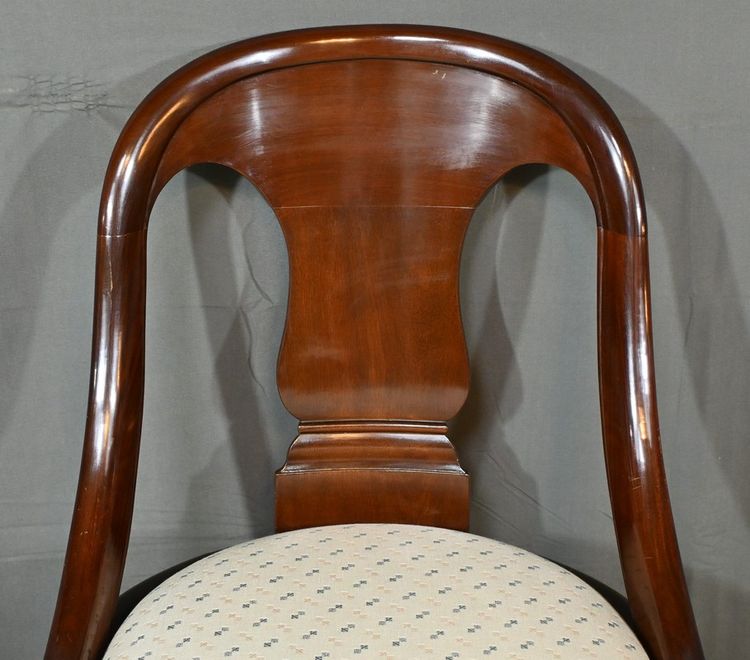 Set of 4 Gondola Chairs in Mahogany, Restoration period – Part 1 of the 19th century