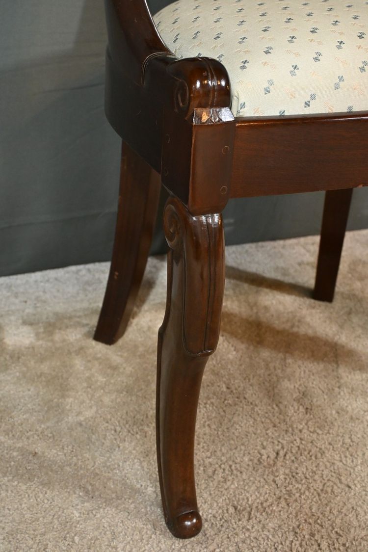 Set of 4 Gondola Chairs in Mahogany, Restoration period – Part 1 of the 19th century