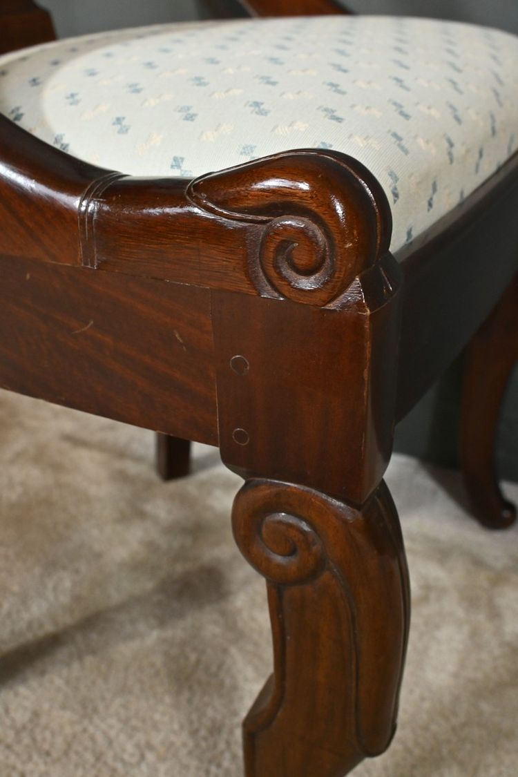 Set of 4 Gondola Chairs in Mahogany, Restoration period – Part 1 of the 19th century