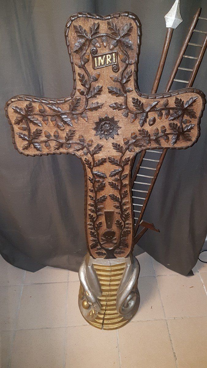 Large Carved Black Forest Cross