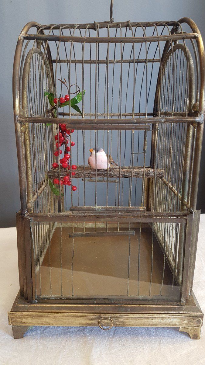 Cage à Oiseaux  - époque Napoléon III  En Laiton