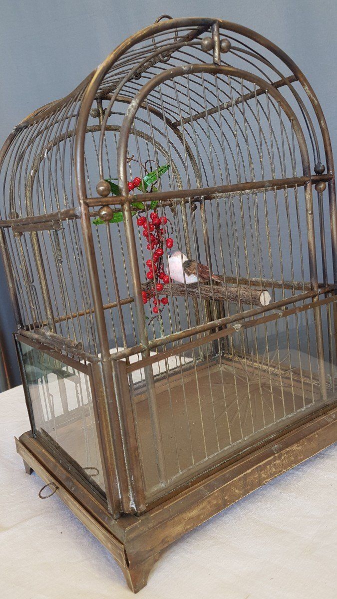 Cage à Oiseaux  - époque Napoléon III  En Laiton