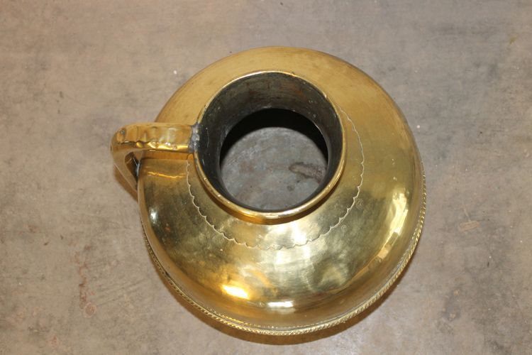 Normandy brass milk pitcher, 19th century H: 36.5 cm