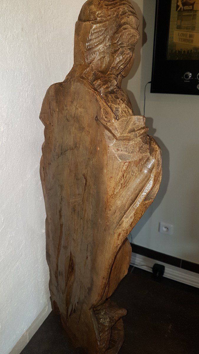 Scultura di San Giovanni Battista in legno di quercia - inizio XVIII secolo - Francia