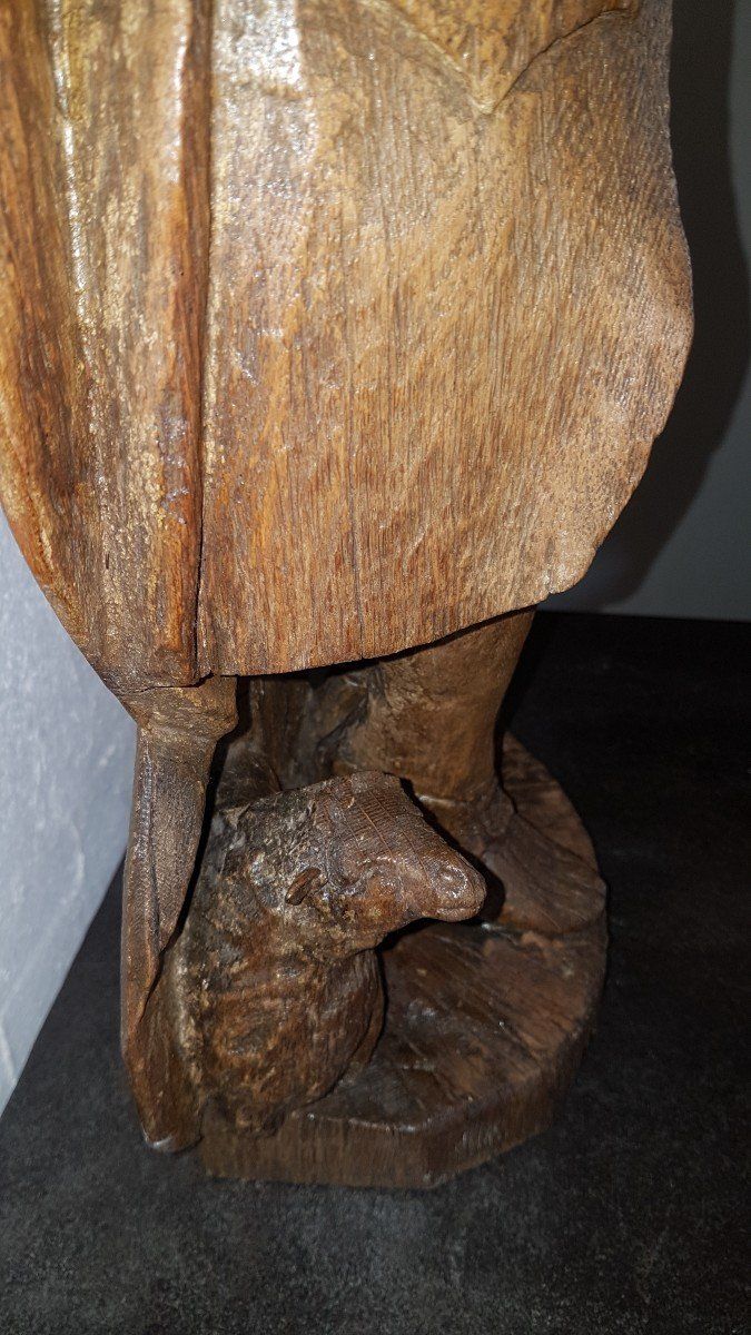 Scultura di San Giovanni Battista in legno di quercia - inizio XVIII secolo - Francia