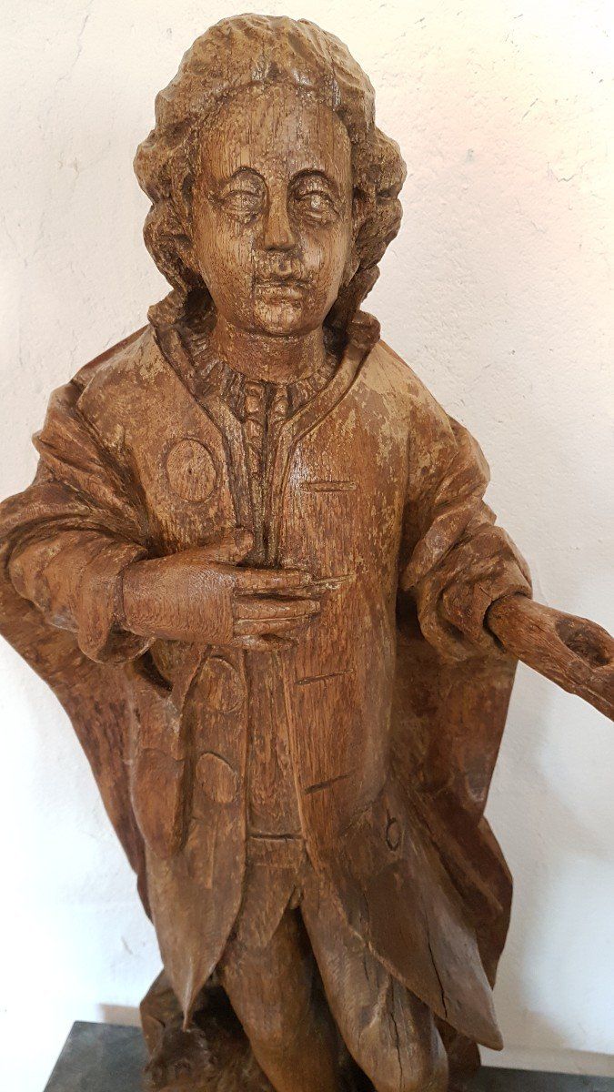 Scultura di San Giovanni Battista in legno di quercia - inizio XVIII secolo - Francia