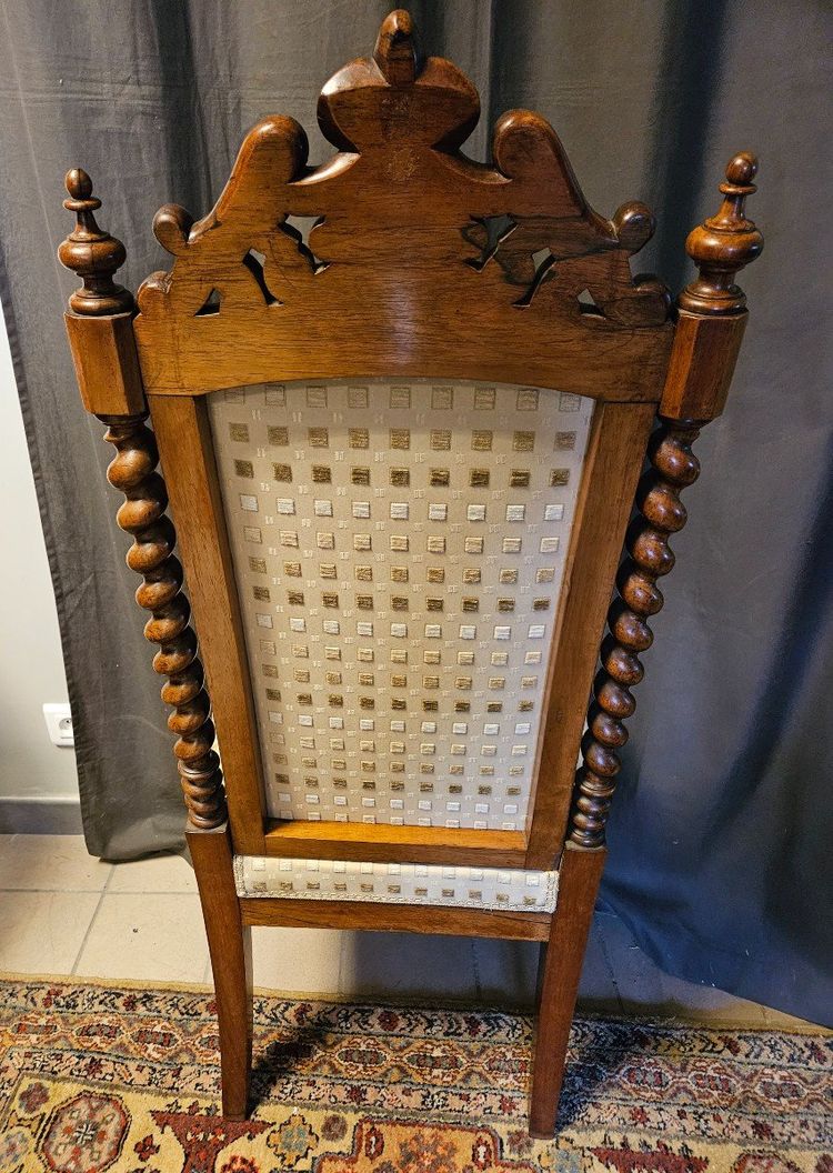 Pair of Louis XIII chairs - 19th century - In solid walnut -