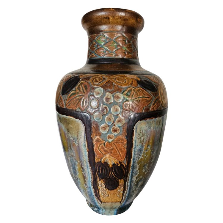 Art Deco Vase Von Joseph Mougin (1876 - 1961) Aus glasiertem Steingut.