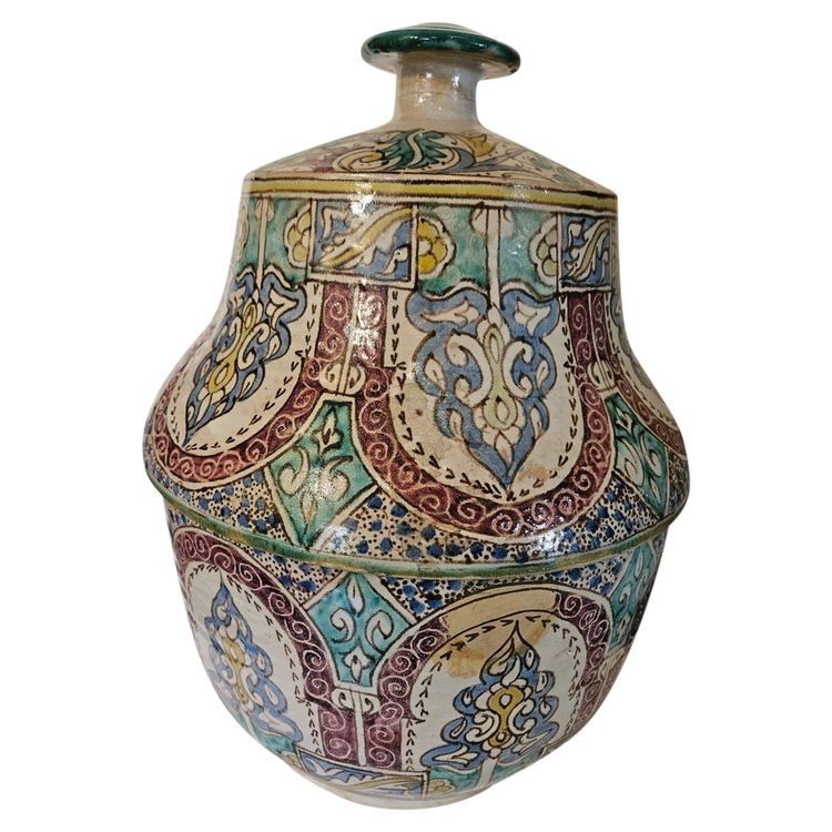 Moroccan Covered Pot - Jobbana - Fez - Late 19th century