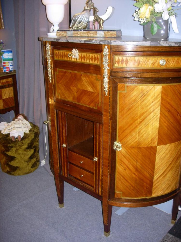 19th century secretary desk with curtain box and side doors