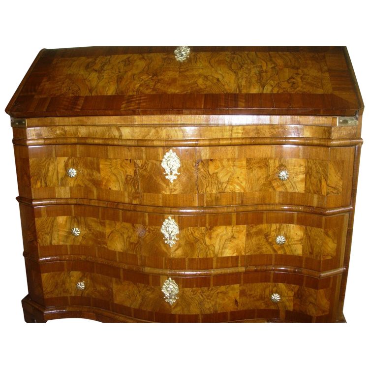 Galbed walnut scriban chest of drawers period LXIV