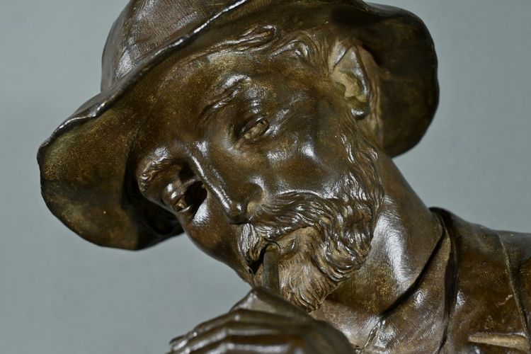 Important Bronze “The Man with the Pipe” signed M. Constant Favre – Late 19th century