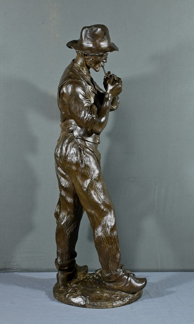 Important Bronze “The Man with the Pipe” signed M. Constant Favre – Late 19th century