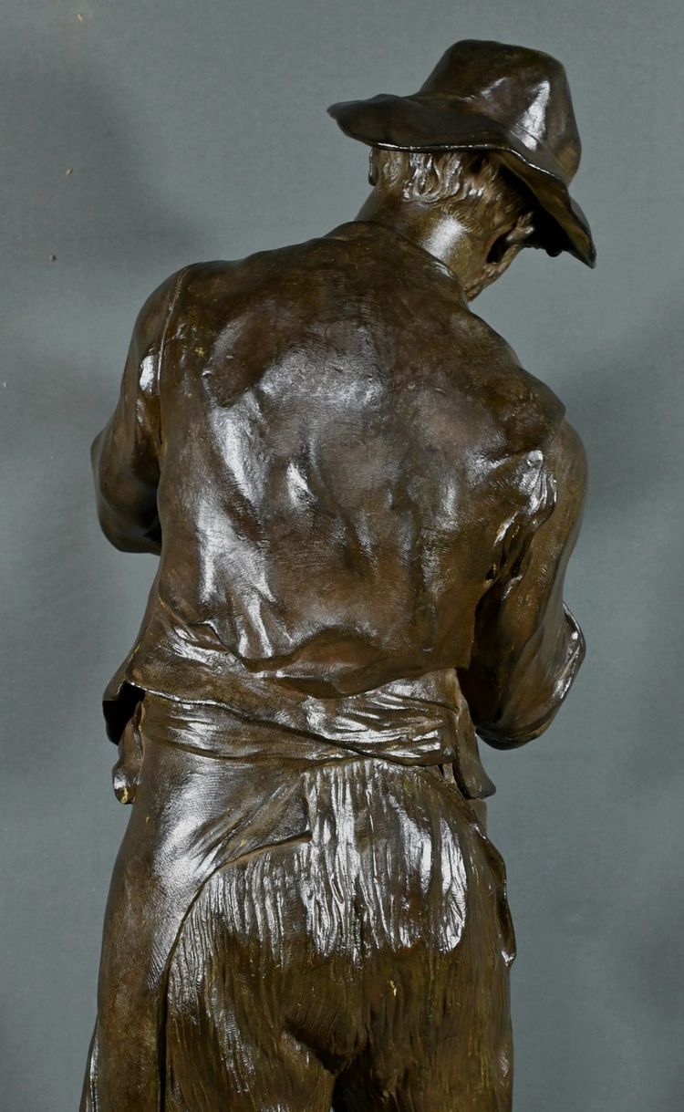 Important Bronze “The Man with the Pipe” signed M. Constant Favre – Late 19th century