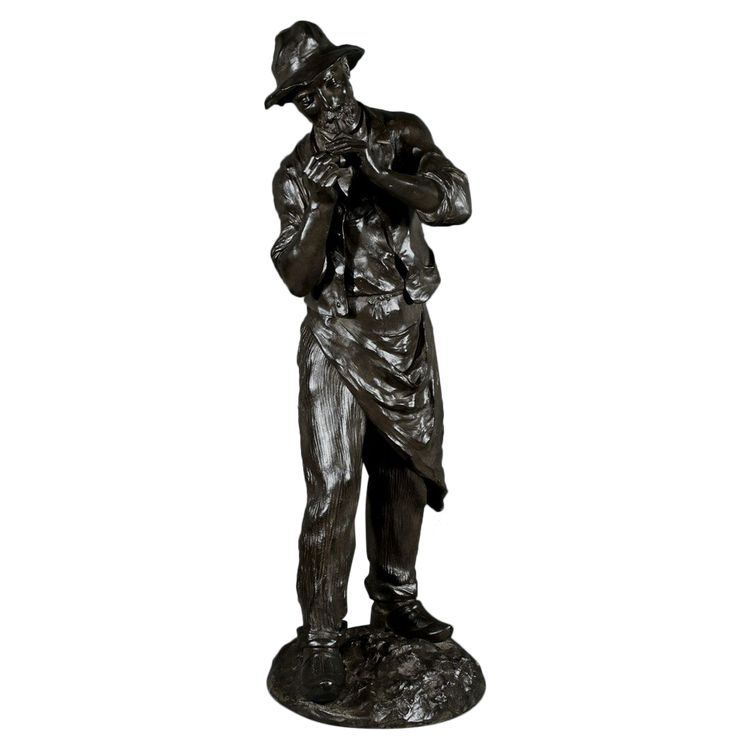 Important Bronze “The Man with the Pipe” signed M. Constant Favre – Late 19th century