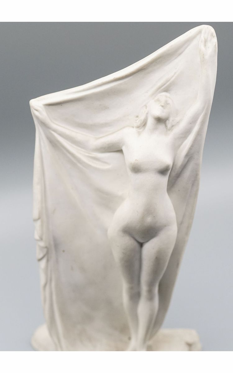 Théodore RIVIÉRE 1857-1912 Draped Nude, Biscuit