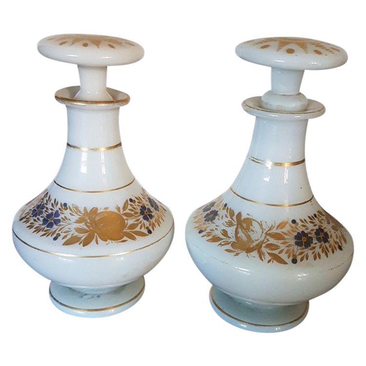 Pair of Charles X Opaline Bottles.