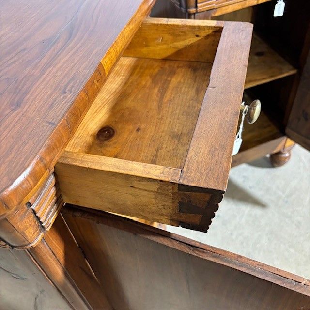 Antique pair of walnut bedside tables 1820 Milan. Carlo X. restored Size 49 x 34 h 80