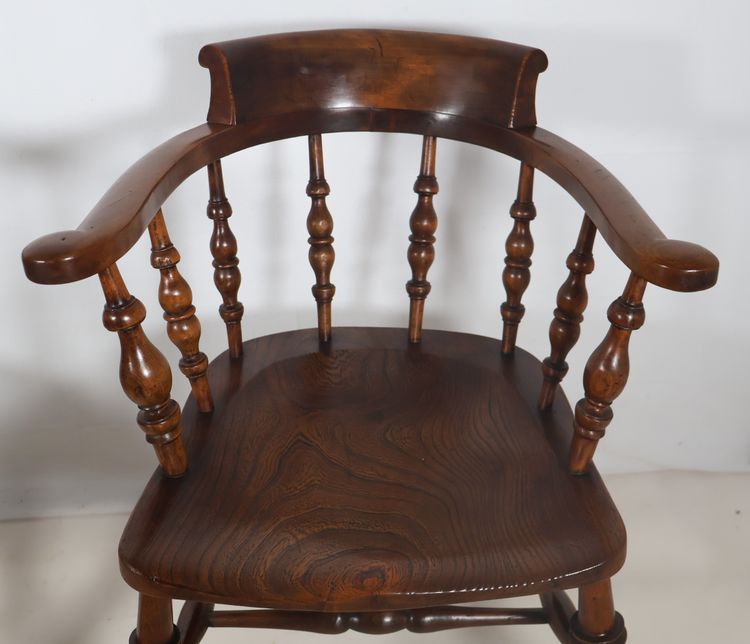 Pair of English Windsor Style Armchairs from the Victorian Era