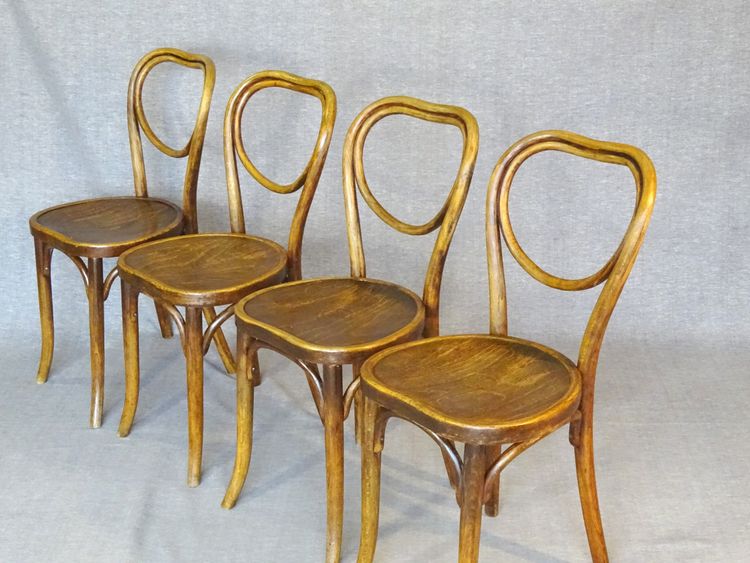 Set of 4 chairs No. 28 Thonet wooden seats - circa 1930 -