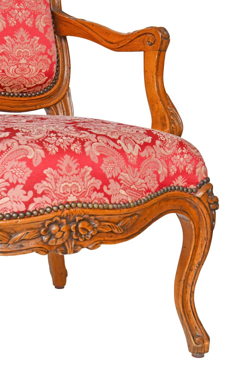 Pair of Louis XV style cabriolet armchairs