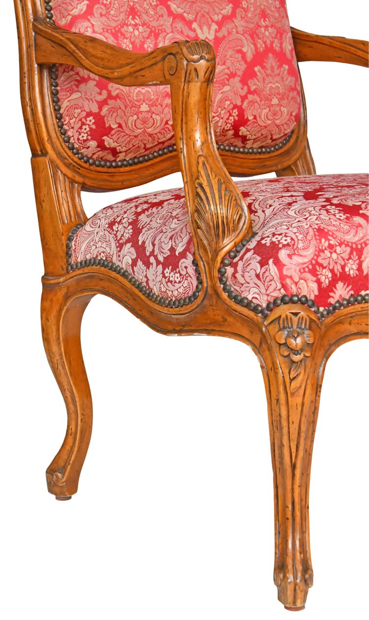 Pair of Louis XV style cabriolet armchairs