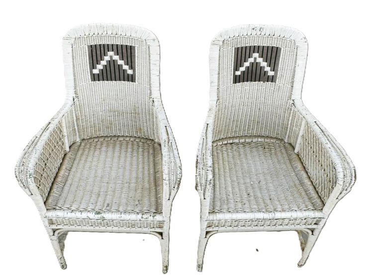 Pair of rattan armchairs