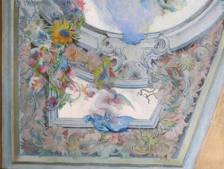 French school circa 1890-1900, Ceiling study for the Salon de Flore, painting