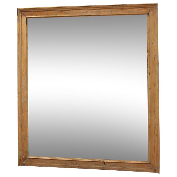 111 X127 Rectangle Mirror Patinated Wood, Mercury Glass