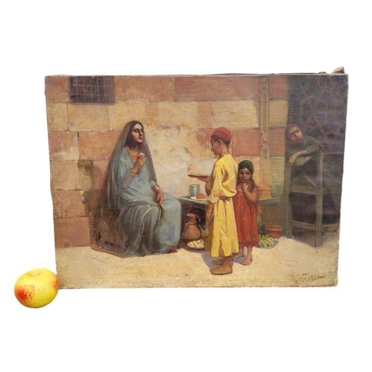 R Weisse, Street Scene, Orientalist Hst, Late 19th Early 20th Century