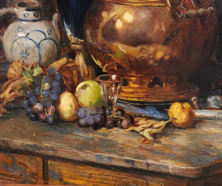 Bernard de Pooter 1883-1970 Still life with fruits and objects, painting, 1929, Belgium