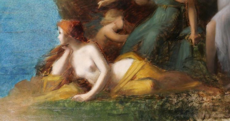 Jean-Jacques HENNER (circle of) 1829-1905 Women and cherubs, painting, Alsace