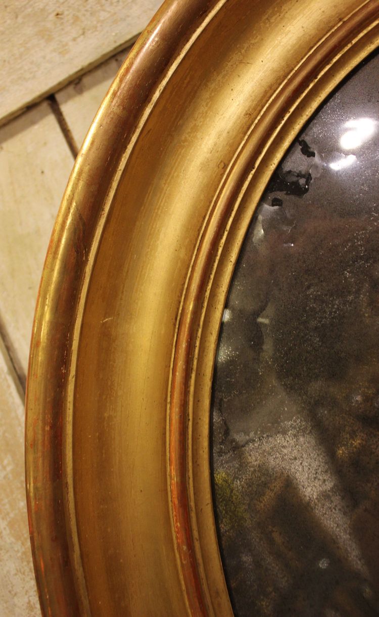 60 X 70 Cm Louis Philippe Oval Mirror Gold, Mercury Glass